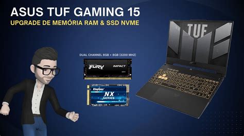 Asus TUF Gaming F15 - Upgrade de RAM e SSD - YouTube
