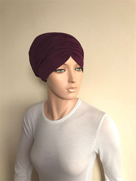 In One Eggplant Hijab Jersey Turban Volume Ready Turban Etsy