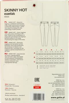 Gatta Bodywear Skinny Hot Legginsy Z Ozdobnym Przeszyciem Czarne Rozm L Szt Drogeria