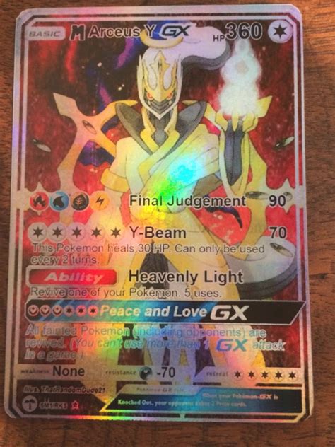 Arceus Gx Ex Pokemon Orica Carte Personnalisée Etsy Cool Pokemon