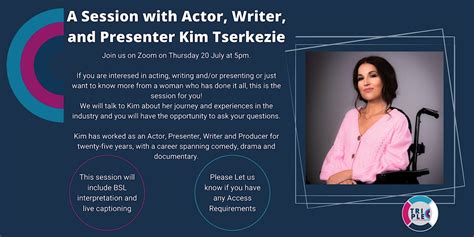 A Lived Experience Session with Kim Tserkezie - Actor, Writer ...