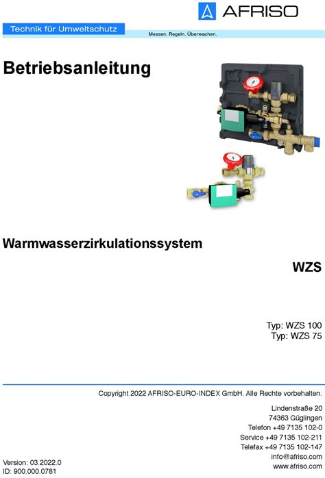 AFRISO WZS 100 BETRIEBSANLEITUNG Pdf Herunterladen ManualsLib