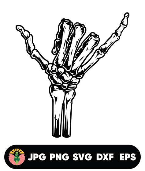 Skeleton Hand Hang Loose Svg Skeleton Hand Silhouette Skeleton Rock