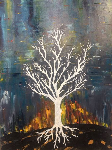 white tree Painting by beqa tokhvadze | Saatchi Art