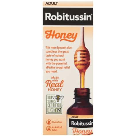 Robitussin Maximum Strength Adult Honey Nighttime Cough DM Liquid, 4 fl ...