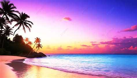 A Beautiful Tropical Sunset Beach Background, Tropical Sea, Tropical ...