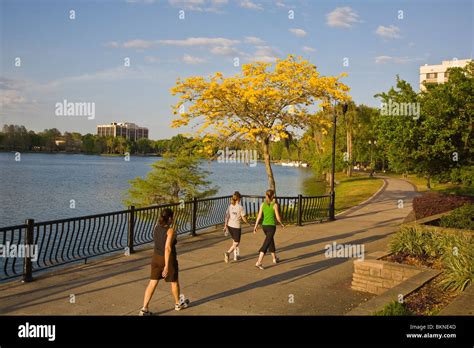 Park Around Lake Eola In Downtown Orland Florida Stock Photo Alamy