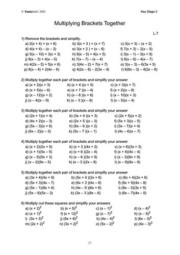 GCSE Edexcel Maths Algebra Expanding brackets | Teaching Resources