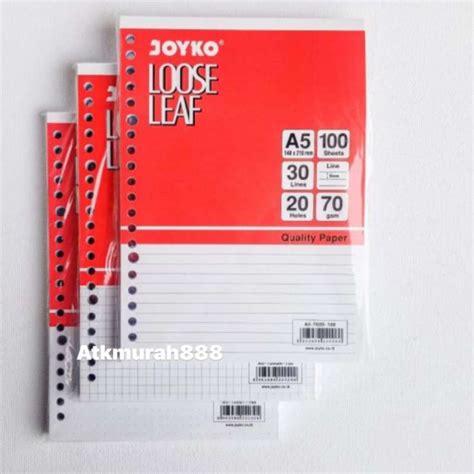 Jual Loose Leaf Isi Kertas Binder Joyko A Lembar Line Garis