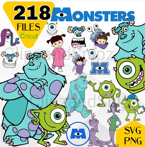 Monsters Svg Monsters Inc Png Mike Sully Svg Monsters Inc Clipart Layered Files For Cricut