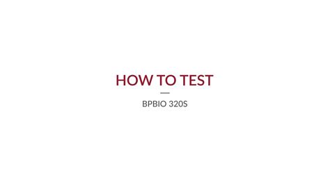 Bpbio S How To Test Youtube