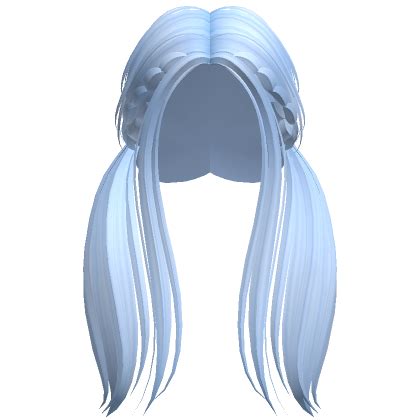 Preppy Low Braided Wispy Pigtails Light Blue Roblox