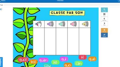 French Phonics Sounds Sons Graphème QU K C BOOM CARDS audio SET 3