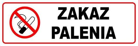 Tabliczka Plastikowa 210x80mm Zakaz Palenia Wyrobów Tytoniowych I E