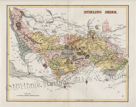 Stirling Shire By W H Lizars C Welland Antique Maps