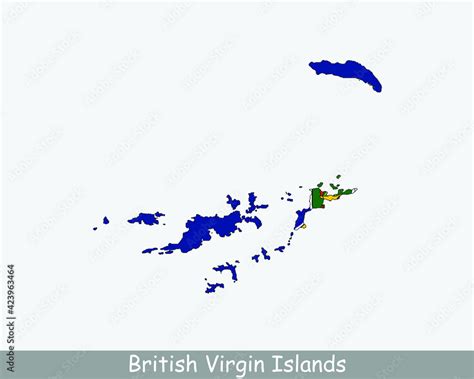 British Virgin Islands Map Flag. Map of British Virgin Islands with BVI ...