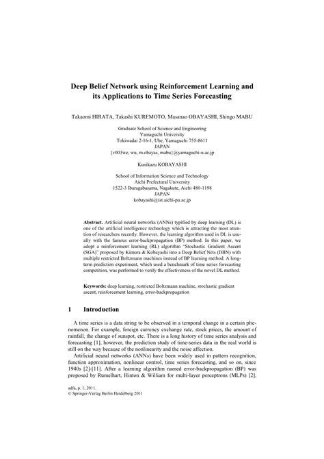 Deep Belief Network Using Reinforcement Learning And Its Applications