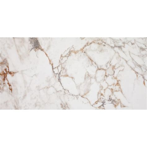 STAINMASTER Calacatta Gem 12 In X 24 In Matte Porcelain Marble Look