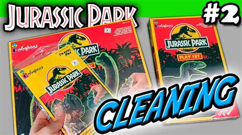 Jurassic Cleaning Part 2 Colorforms And Shrinkwrap Jurassic Park Youtube