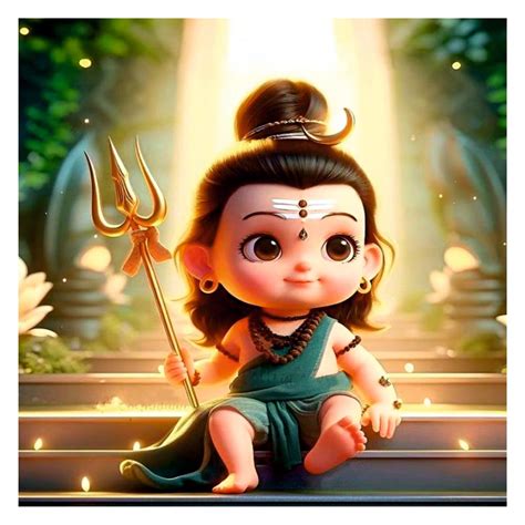decals creation lord baby shambhu trident wall poster  living room