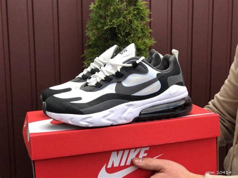 Мужские легкие кроссовки черно белые Nike Air Max 270 React ,найк айр ...