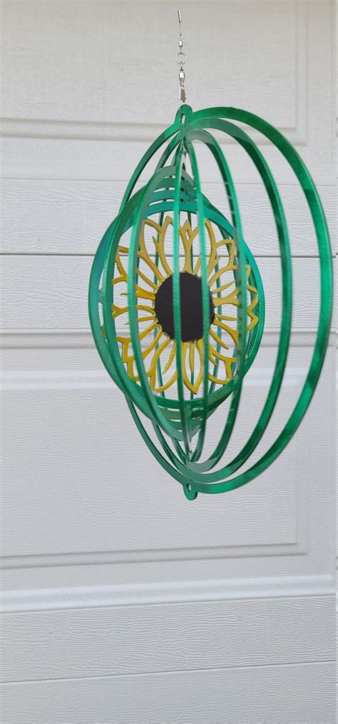 Sunflower wind spinner, metal yard art, metal garden art, garden decor ...