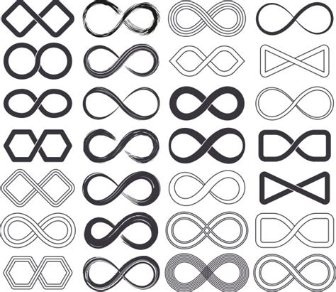 Infinity Symbols Eternal Limitless Endless Vector Image