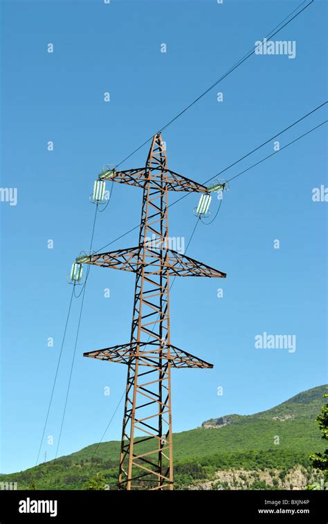 High Voltage Electricity Pylon For The Transport And Transformation