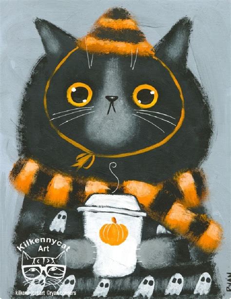 Pin By Mia Moore On RC Fall Halloween Cats Illustration Black Cat