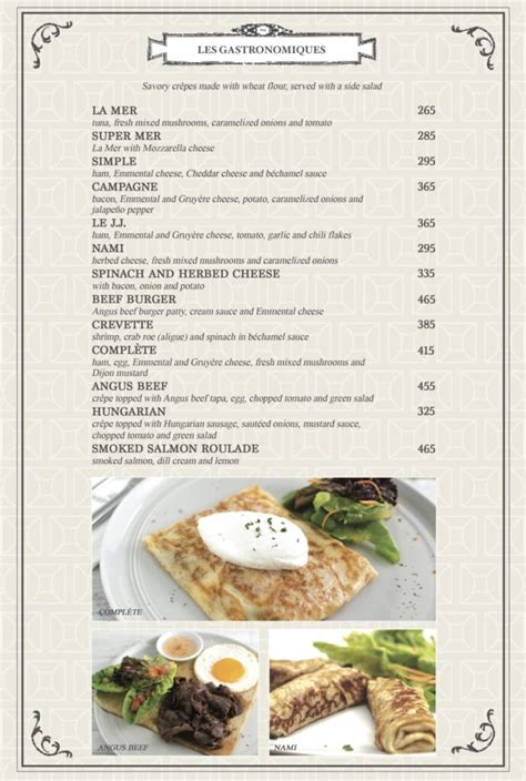 Menu – La Creperie