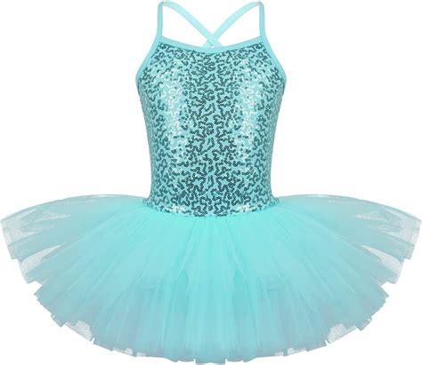 iEFiEL Mädchen Kleid Ballettkleid Kinder Ballett Trikot Glitzer