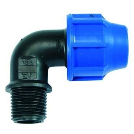 RACCORDO A COMPRESSIONE GOMITO 90 MASCHIO PN16 ø mm 25x M 3 4 PZ 20