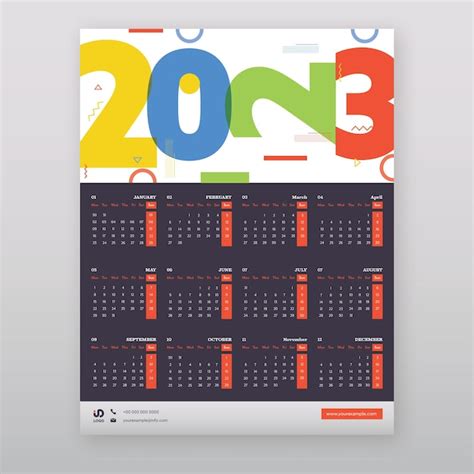 P Ster De Calendario De Pared Anual Anual De A Os Con Planificador