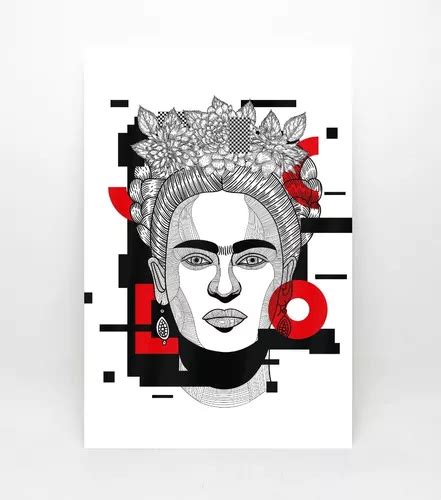 Cuadro Decorativo Moderno Frida Kahlo Hd Sala Comedor Oficin Color Gris