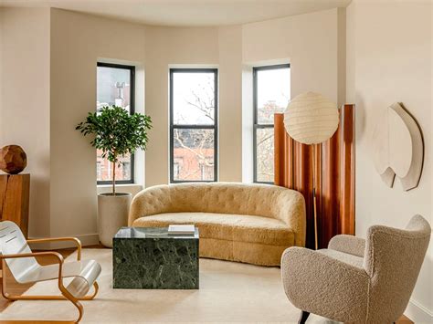 Fashionable interiors of Brooklyn brownstone in heat daylight