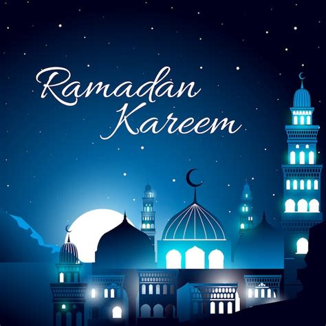 Ramadan Kareem Avec La Silhouette De La Mosqu E Le Ciel Nocturne Avec