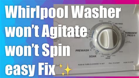 Whirlpool Washer Wont Spin Or Agitate Easy Fix Youtube