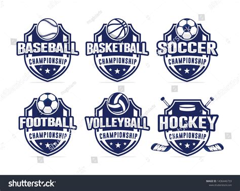 Sport Club Logo Set Template Vector Stock Vector (Royalty Free) 1436446733 | Shutterstock