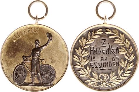 Esslingen O J Um 1905 Tragbare Vergoldete Und Versilberte Bronze