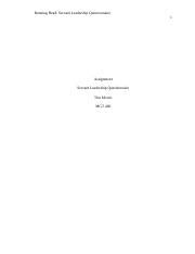 Servant Leadership Questions Docx Running Head Servant Leadership