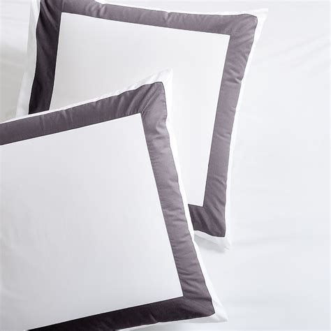 Dark Grey Wide Band Percale Pillow Shams Set Of 2 Hudson Grace