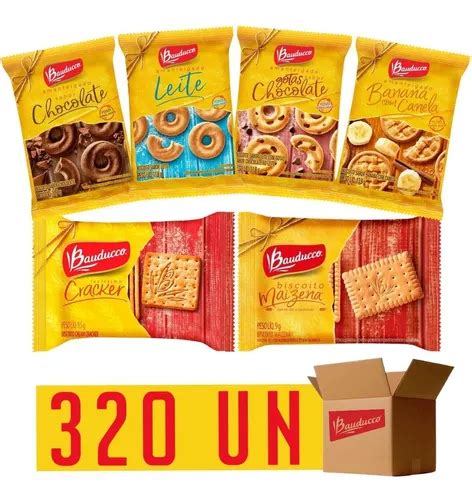 Kit 320un Biscoitos Em Sache Sabores Sortidos Bauducco