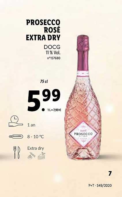 Promo Prosecco Rosé Extra Dry Docg chez Lidl iCatalogue fr