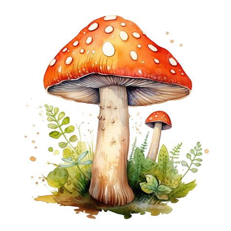 Watercolor Mushroom Vegetable Watercolor Hand Draw Png Transparent