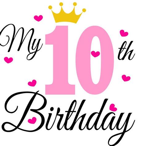 10th Birthday Girl Clipart Etsy