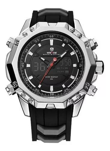 Reloj Weide Anadigi Wh 6406 Para Hombre Plateado Y Negro MercadoLibre