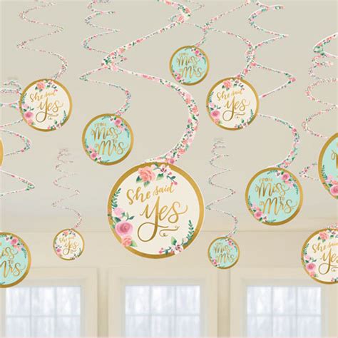 Mint To Be Hen Party Hanging Swirl Decorations Pack Of 12 Partyrama