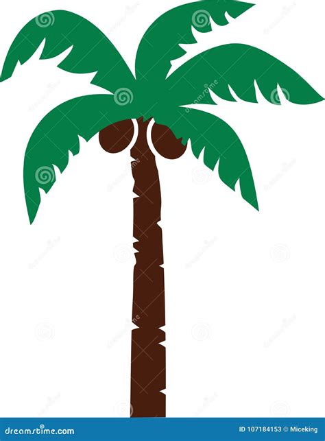 Palm Tree With Coconuts Cartoon Vector 107184153