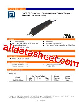 Pda B T G Datasheet Pdf Phihong Usa Inc