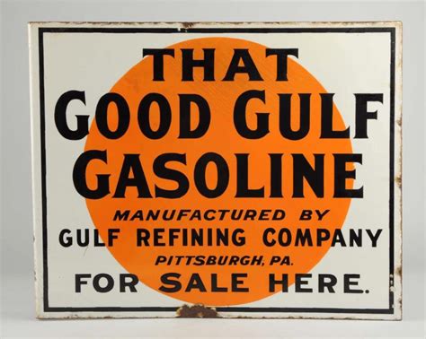 Lot Detail That Good Gulf Gasoline Porcelain Flange Sign